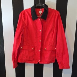 J. Crew Scarlet Utility Jacket with Ebony Collar